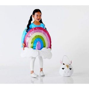 POTTERY BARN KIDS GLITTER RAINBOW EMOJI COSTUME GIRLS SIZE 7-8